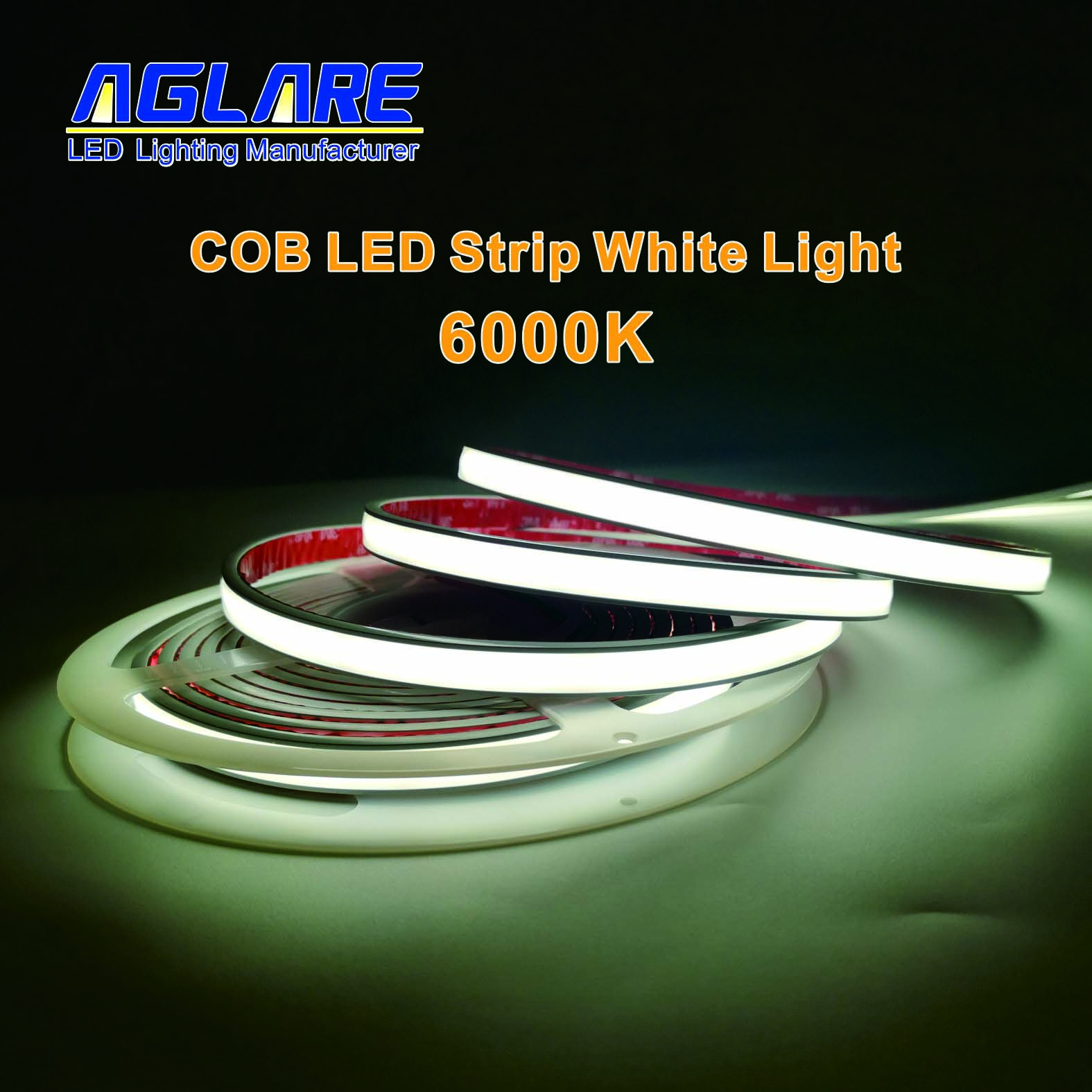 COB LED灯条白光6000K IP67防水24v低压LED线性灯带线条灯